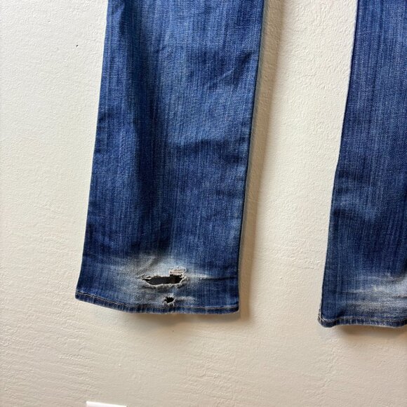 Hudson Bootcut Jeans Women’s 29 Blue Medium Wash Damaged Hem USA Made READ - Picture 7 of 12